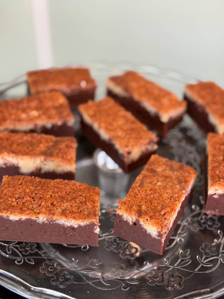 Chokladrutor med kokostopping